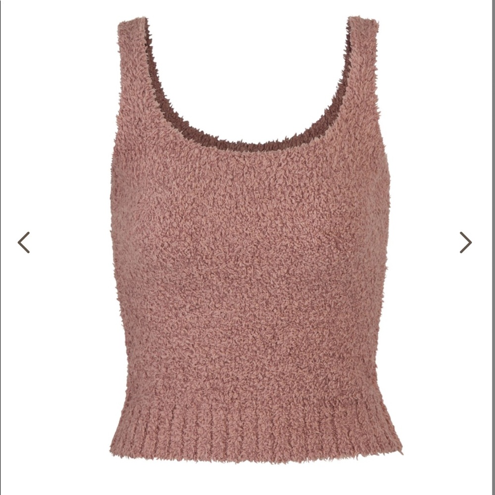 SKIMS Dusty Rose/Sherbet Pink Fuzzy Tank Top